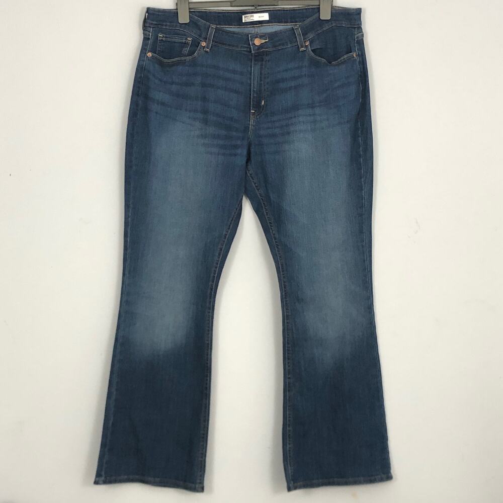 Levis Signature Gold True Boot Blue Jeans Womens Plus Size 20-W35 Med Wash Y2K